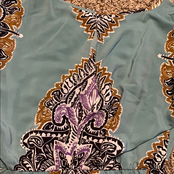 Glam Teal and Purple Mini Dress - Picture 4 of 5